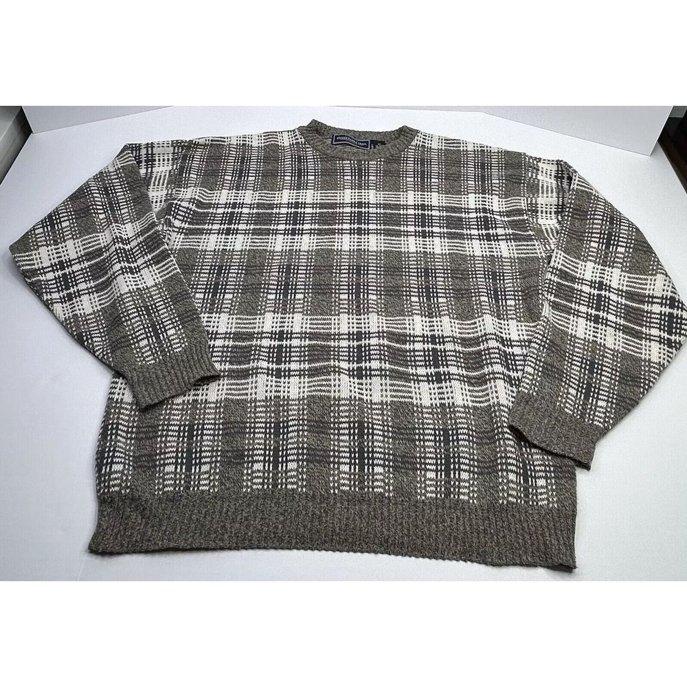 Susquehanna Trail Outfitters Sweater Men's XLT Made in USA Beige Brown Gray VTG